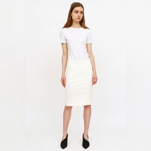 Dolce & Gabbana Cream Textured Pencil Skirt